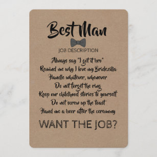 Funny Groomsman or Best Man Job Proposal Invitation
