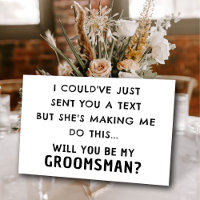 Funny Groomsman Proposal Card | Man of Honour Card