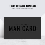 Funny Groomsman Proposal Man Card Black on Black<br><div class="desc">Funny groomsman proposal. The Groomsman Card or Man Card. Completely customisable for styling to the aesthetic of your event or wedding party. 
You may also like this version: https://www.zazzle.com/z/x9qbk61x?rf=238389334780096921</div>