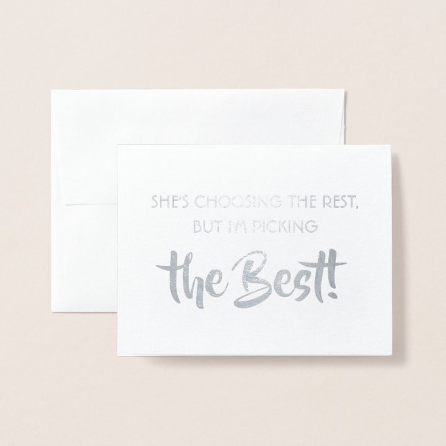 Funny Groomsman Proposal - The Best Foil Card (Front With Envelope)