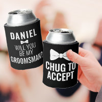 Funny Groomsman Wedding Bro Proposal Black Beer