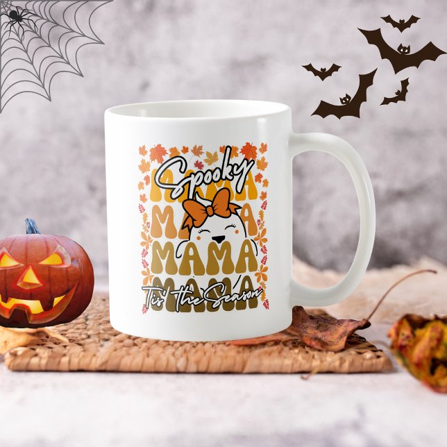 Funny Groovy Halloween Mama Cute Ghost Fall  Coffee Mug (Creator Uploaded)