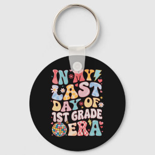 Funny Groovy In My Last Day 1st Grade Era Last Day Key Ring