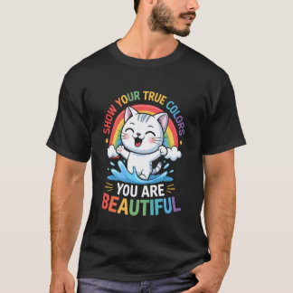 Funny Groovy Pride LGBTQ+ Cat Cats Saying Humour T-Shirt