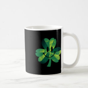 Funny Groovy Shamrock Smile Face St Patricks Day Coffee Mug