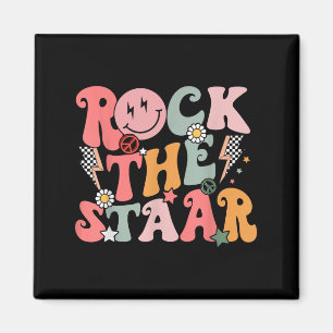 Funny Groovy Testing Day Rock The Staar Motivation Magnet