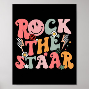 Funny Groovy Testing Day Rock The Staar Motivation Poster