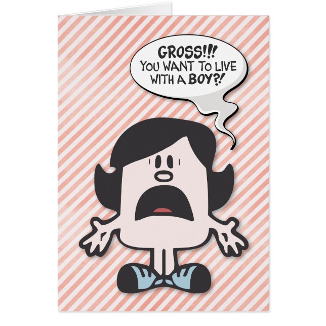 Funny “Gross! Boys!” Engagement Card (Front)