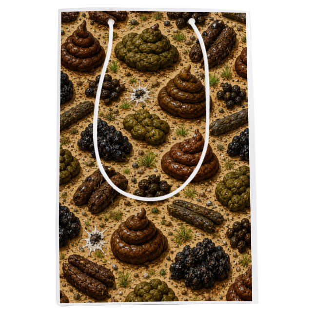 Funny Gross Poop Pattern Medium Gift Bag (Front)