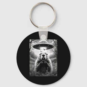 Funny Ground Hog Day Cute Ground Hog Selfie With A Key Ring