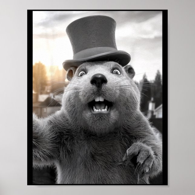 Funny Ground Hog Day Woodchuck Funny Groundhog Sel Poster (Front)