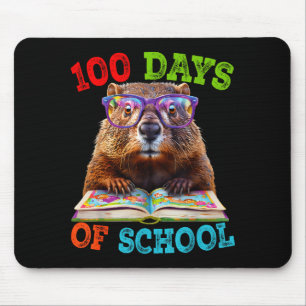 Funny Groundhog 100th Day Of School Teacher Ground Mouse Pad