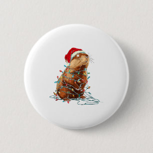 Funny Groundhog Christmas Graphics Animal Lights L 6 Cm Round Badge