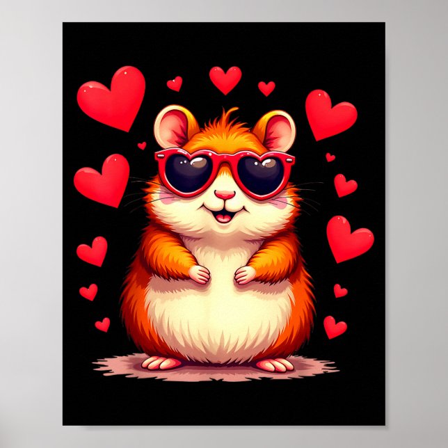 Funny Groundhog Cute Hamster Lover Valentine’s Day Poster (Front)