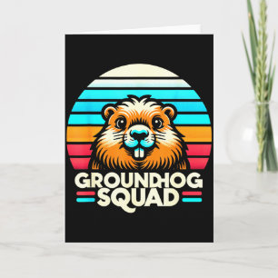 Funny Groundhog Day 2025 Vintage Retro Ground Hog Card