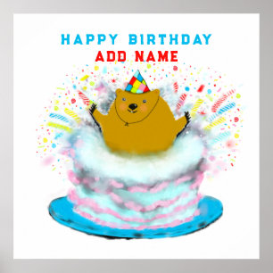Funny Groundhog Day Birthday  Poster
