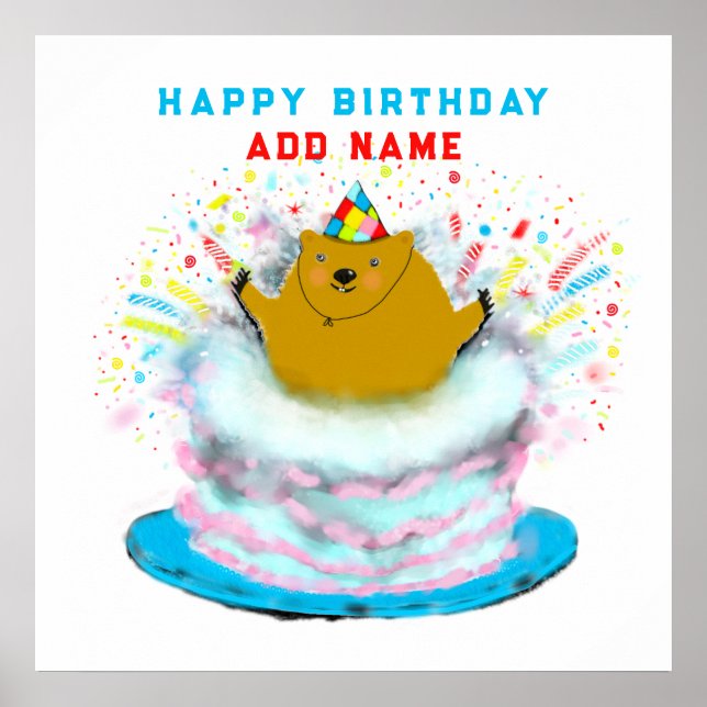 Funny Groundhog Day Birthday  Poster (Front)