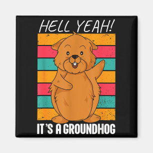 Funny Groundhog Day Cartoon Anime Novelty Graphic Magnet