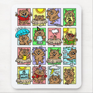 Funny Groundhog Day Cartoons Mouse Pad