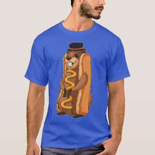 Funny Groundhog Day  Ground Hog Hotdog Groundhog T-Shirt