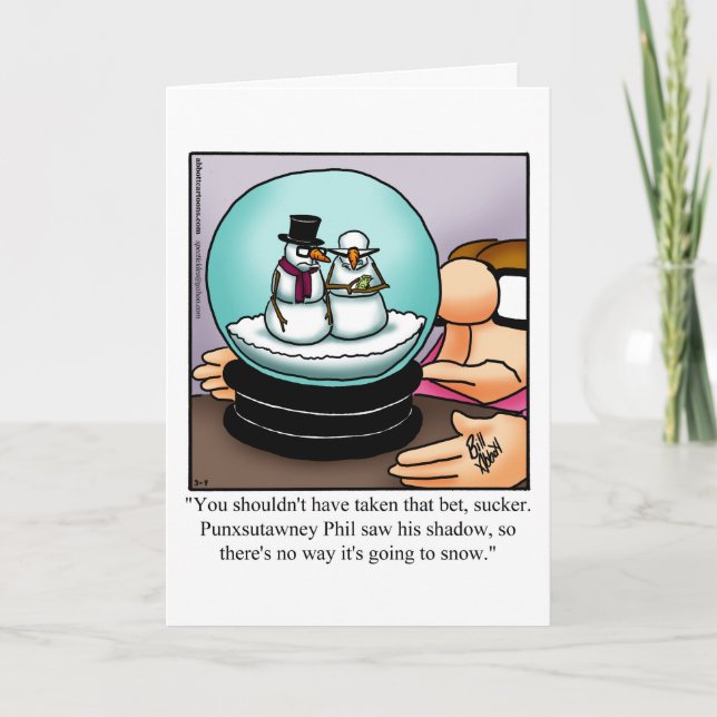 Funny Groundhog Day Holiday Card (Front)