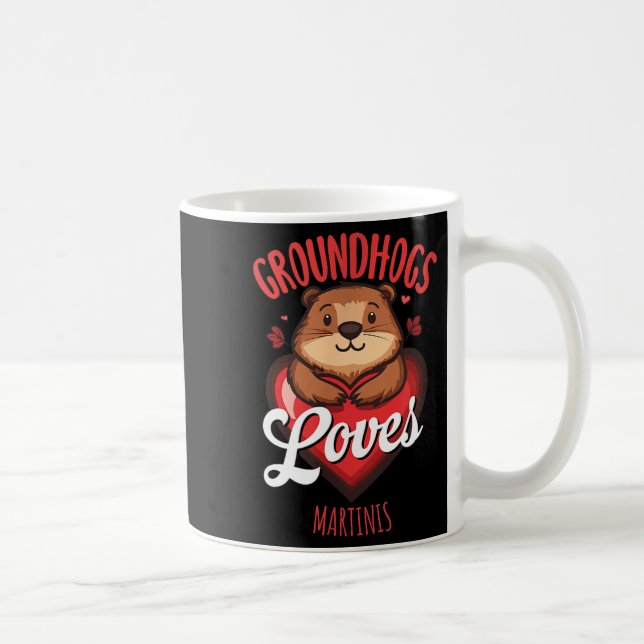 Funny Groundhog Day Martini Design Groundhogs Love Coffee Mug (Right)