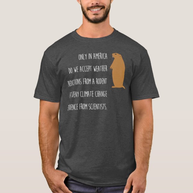 Funny Groundhog Day Only In America Climate Gift T-Shirt (Front)