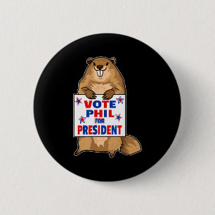 Funny Groundhog Day Shirt - Patriotic Graphic Art 6 Cm Round Badge