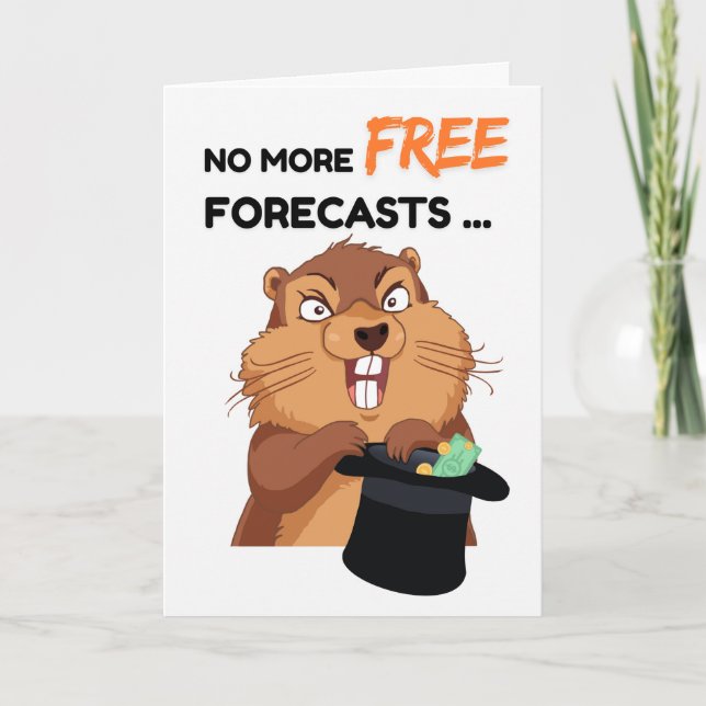 Funny Groundhog Day with Angry Groundhog Card (Front)
