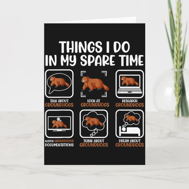 Funny Groundhog Lover Woodchuck Ground Hog Men Wom Card (Front)