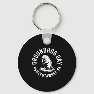 Funny Groundhog Punxsutawney Groundhog Day Shadow Key Ring