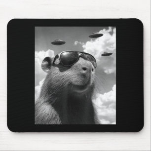 Funny Groundhog Selfie With Ufo Ground Hog Day  Mouse Pad