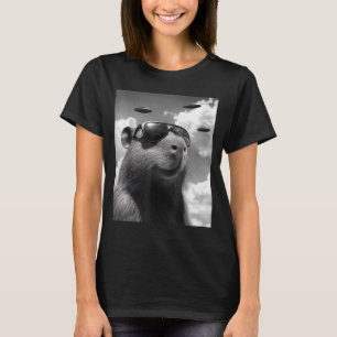 Funny Groundhog Selfie With Ufo Ground Hog Day T-Shirt