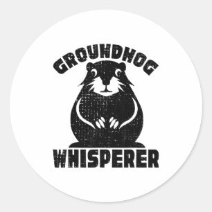 Funny Groundhog Squad Happy Groundhog Day 2024 Classic Round Sticker