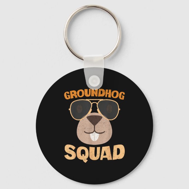 Funny Groundhog Squad Happy Groundhog Day 2025 _1  Key Ring (Front)