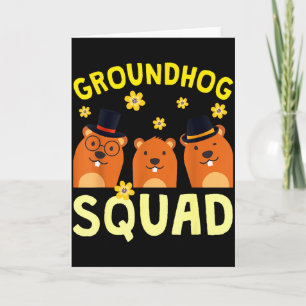 Funny Groundhog Squad Happy Groundhog Day 2025 Card