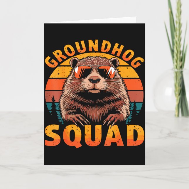 Funny Groundhog Squad Happy Groundhog Day 2025  Card (Front)