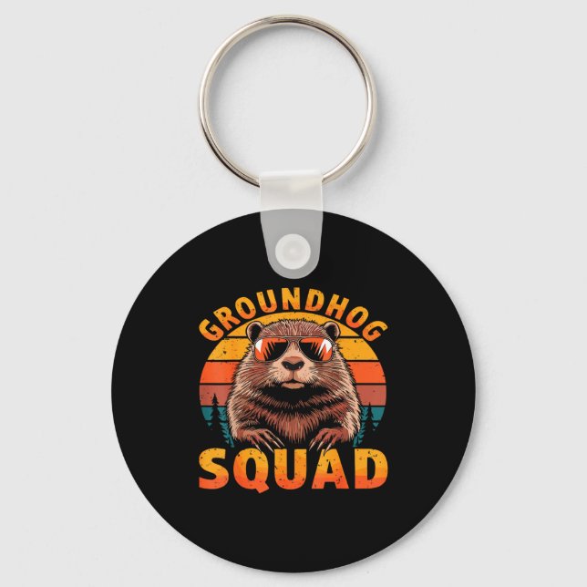 Funny Groundhog Squad Happy Groundhog Day 2025  Key Ring (Front)