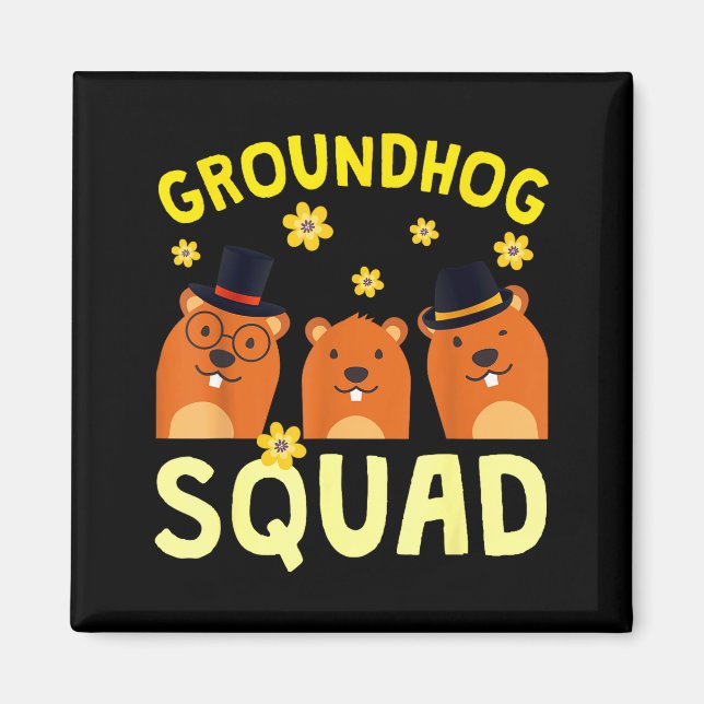 Funny Groundhog Squad Happy Groundhog Day 2025  Magnet (Front)