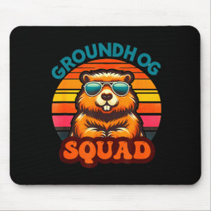 Funny Groundhog Squad Happy Groundhog Day 2025 Men Mouse Pad