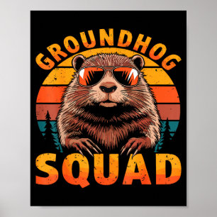 Funny Groundhog Squad Happy Groundhog Day 2025 Poster