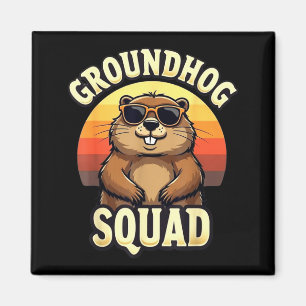 Funny Groundhog Squad Happy Groundhog Day Celebrat Magnet