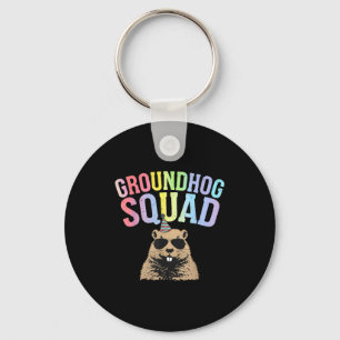 Funny Groundhog Squad Happy Groundhog Day Men Wome Key Ring