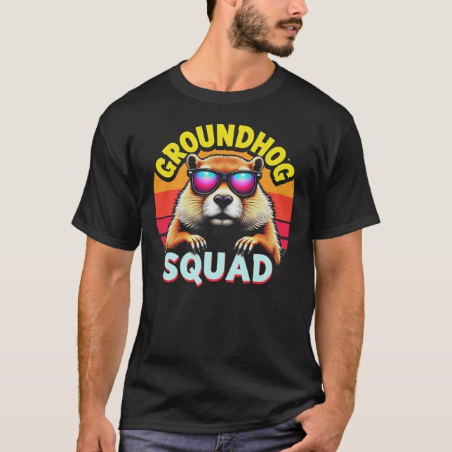 Funny Groundhog Squad Shirt Happy Groundhog Day (Front)