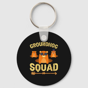 Funny Groundhog Squad Shirt Happy Groundhog Day 20 Key Ring