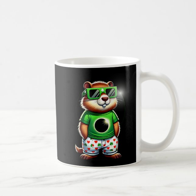 Funny Groundhog St, Patricks Day Solar Valentines  Coffee Mug (Right)