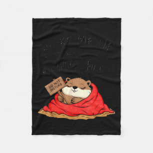 Funny Groundhog Wake Me Up When Winter Ends Ground Fleece Blanket