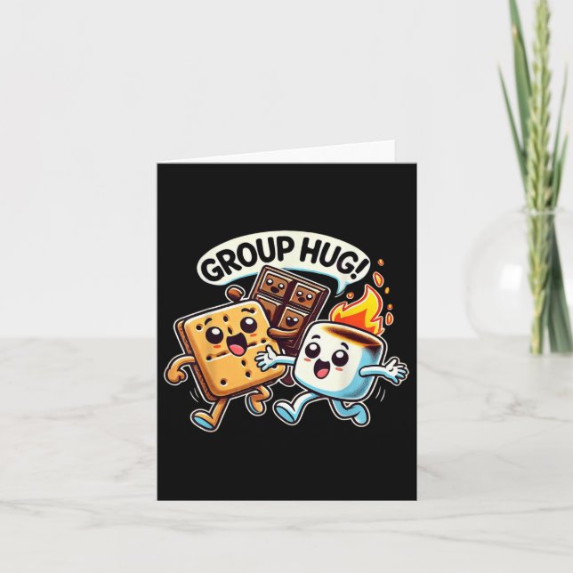 Funny Group Hug Marshmellow Smores Outdoor Camping Card (Front)