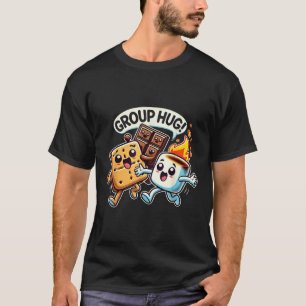 Funny Group Hug Marshmellow Smores Outdoor Camping T-Shirt
