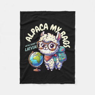 Funny Group Latvia Vacation And Riga Trip Fleece Blanket